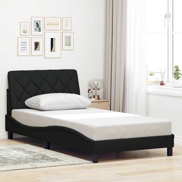 vidaXL Bedframe zonder matras 100x200 cm stof zwart