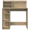 vidaXL Bureau met plank Sonoma Eiken 90 x 48 x 101,5 cm Bewerkt hout