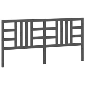 vidaXL Hoofdbord 206x4x100 cm massief grenenhout grijs