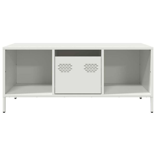 vidaXL Salontafel 101,5x50x43,5 cm koudgewalst staal wit