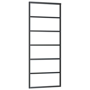 vidaXL Schuifdeur 76x205 cm ESG-glas en aluminium zwart