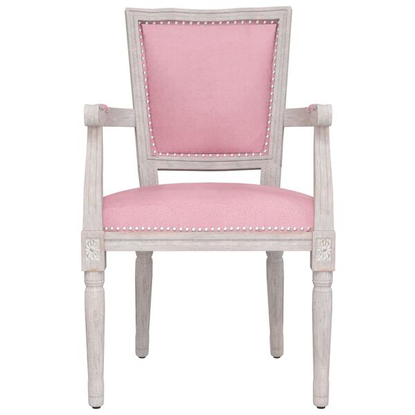 vidaXL Eetkamerstoel fluweel roze