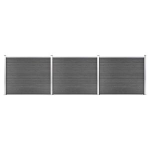vidaXL Schuttingpanelenset 526x146 cm HKC zwart