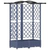 vidaXL Verhoogd Bed met Trellis en Dak Grijs 124 x 40 x 123 cm PP