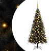 vidaXL Kerstboom met 300 LED met standaard Zwart 180 cm PVC