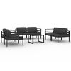 vidaXL 7-delige Loungeset met kussens aluminium antracietkleurig