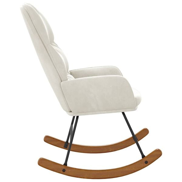 vidaXL Schommelstoel fluweel cr&egrave;mewit