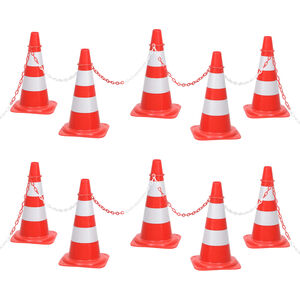 vidaXL Kegelset met ketting 10 m rood en wit