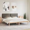vidaXL Bedframe met Gevoerd Hoofdgedeelte Taupe 200 x 200 cm