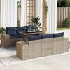 vidaXL 7-delige Loungeset met kussens poly rattan acacia grijs