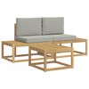 vidaXL Buiten bankenset met kussen 3 pcs Wit en Lichtgrijs Polyester