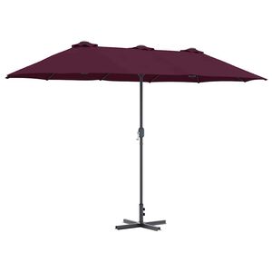 vidaXL Tuinparasol Bordeaux Rood 370 x 197 x 239 cm