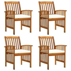 vidaXL Tuinstoelen 4 stuks met kussens, massief acaciahout