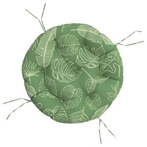 vidaXL Zitkussen rond bladpatroon &Oslash; 60x11 cm oxford stof