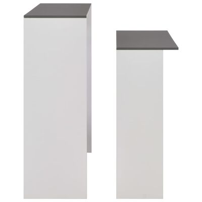 vidaXL Bartafel met 2 tafelbladen 130x40x120 cm wit en grijs