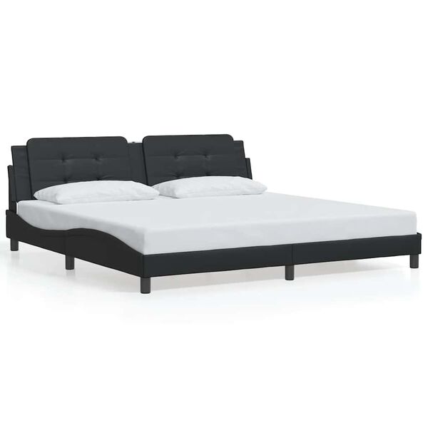 vidaXL Bedframe zonder matras "Zadar" kunstleer zwart 200x200 cm