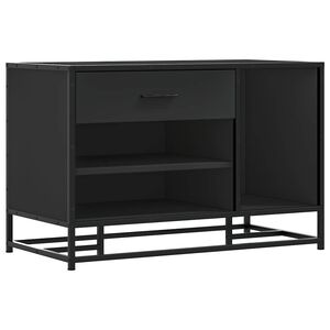 vidaXL Schoenenbank 80x40x53,5 cm bewerkt hout en metaal zwart