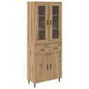vidaXL Hoge kast 2 pcs Artisan Eiken 69,5 x 34 x 180 cm Bewerkt hout