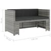 vidaXL 5-delige Loungeset met kussens poly rattan grijs