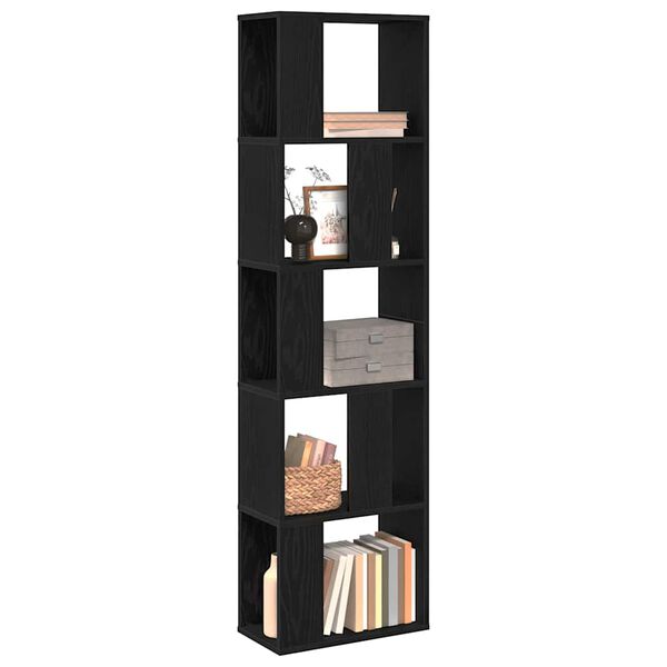 vidaXL Boekenkast Zwart Eiken 45 x 23,5 x 162,5 cm