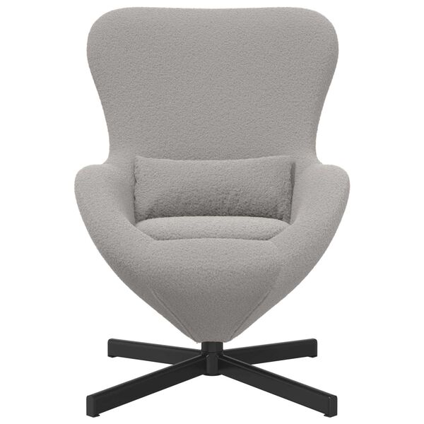 vidaXL Eivormige stoel Lichtgrijs 63 x 73 x 90 cm Stof