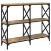 vidaXL Wandtafel Artisan Eiken 100 x 28 x 80,5 cm Bewerkt hout