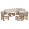 vidaXL Buiten bankenset 8 pcs Natuurlijk en Cr&egrave;me Wit Polyester