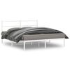 vidaXL Bedframe met hoofdbord metaal wit 160x200 cm