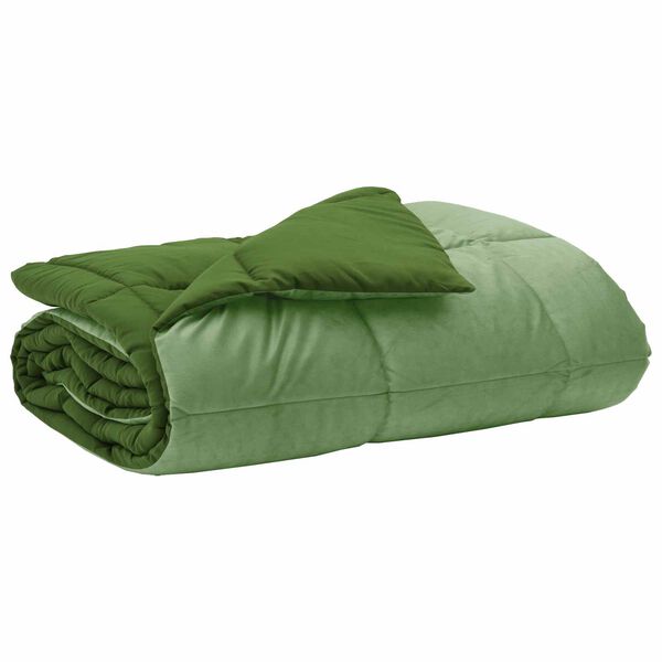 vidaXL Zomer Dekbed Gekwilt Groen 140 x 220 cm Microfiber