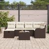 vidaXL Tuin Sofa Set met kussen met opslag 7 pcs Bruin Poly riet
