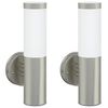 vidaXL Buiten Wandlamp 2 st zilver 15 x 7,5 x 33 cm