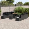 vidaXL Tuin Sofa Set 11 pcs Zwart Poly Rattan en Poedergecoat Staal