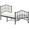 vidaXL Bedframe met hoofd- en voeteneinde&nbsp;metaal zwart 75x190 cm