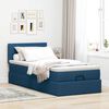 vidaXL Ottoman bed met matras en LED's 90x190cm stof blauw