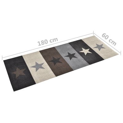vidaXL Keukenmat wasbaar Stars 60x180 cm
