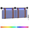 vidaXL Hangend hoofdbord Met LED-verlichting Jeans Blauw Antiek PU