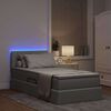 vidaXL Opbergbed met LED met matras Lichtgrijs 90 x 190 cm Stof