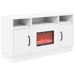 vidaXL Elektrische haard Wit 100 x 33 x 55 cm Bewerkt hout