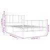 vidaXL Bedframe met hoofd- en voeteneinde metaal wit 107x203 cm