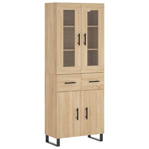 vidaXL Hoge kast 69,5x34x180 cm bewerkt hout sonoma eikenkleurig