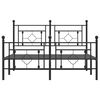vidaXL Bedframe met hoofd- en voeteneinde metaal zwart 140x190 cm