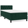 vidaXL Boxspring met matras fluweel donkergroen 80x200 cm