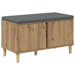 vidaXL Halbank met kussen met opslag Artisan Eiken 80 x 38 x 46 cm