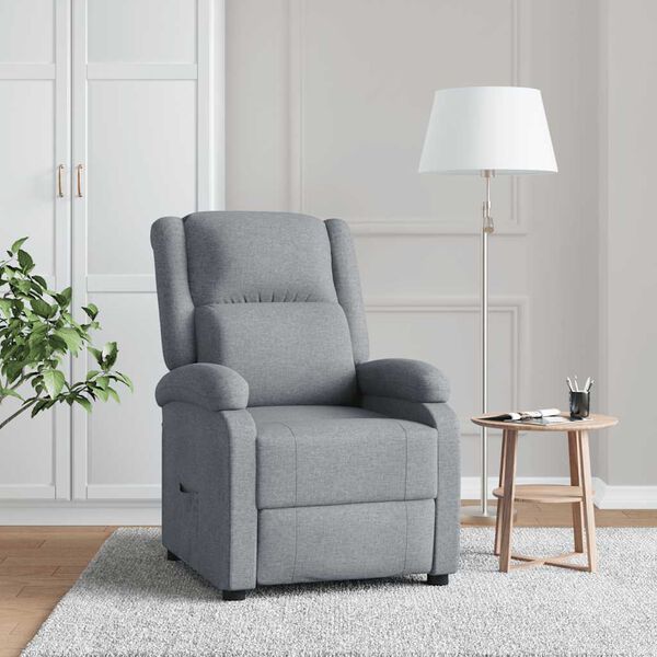 vidaXL Fauteuil verstelbaar stof lichtgrijs
