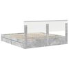 vidaXL Opslag bed met hoofdeinde Beton Grijs 180 x 200 cm Bewerkt hout