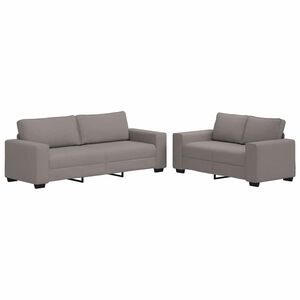 vidaXL 2-delige Loungeset met kussens stof taupe