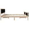 vidaXL Bedframe met hoofdeinde Zwart 200 x 200 cm Massief grenenhout