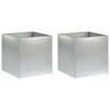 vidaXL Plantenbak 2 st zilver 25 x 25 x 25 cm Gegalvaniseerd staal