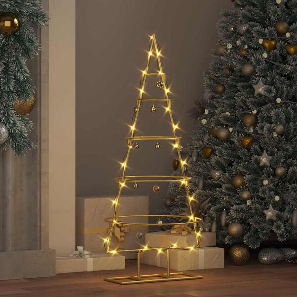 vidaXL Metalen kerstboom met standaard Goud 90 cm Poedergecoat staal