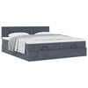vidaXL Ottoman bed met matrassen 200x200cm fluweel donkergrijs
